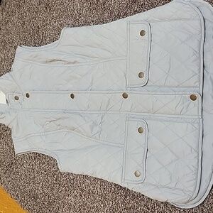 Barbour Flyweight Cavalry Quilted Gilet Cream Beige  Snap Front Women’s 4